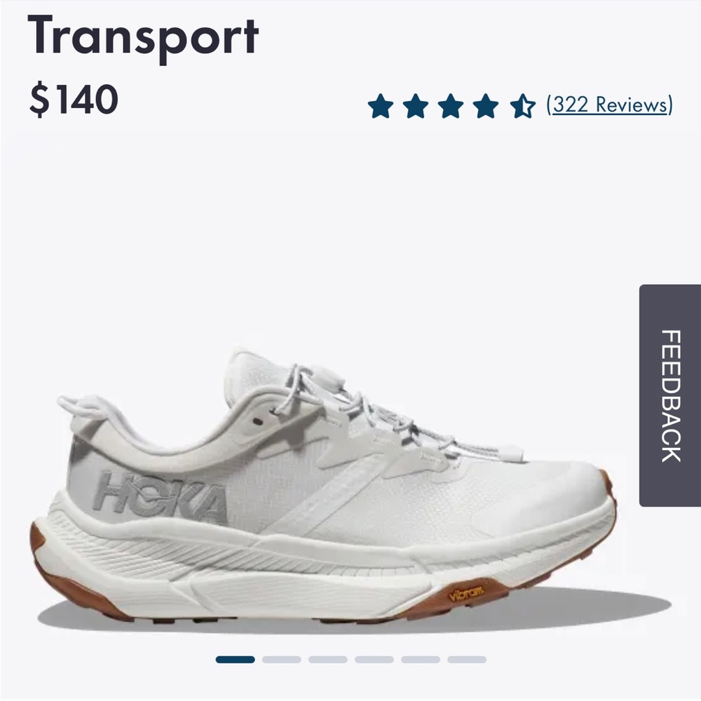 HOKA white transport shoes size 9